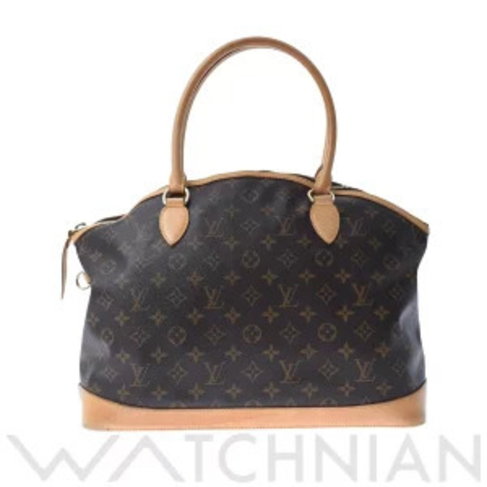 Louis Vuitton Monogram Lockit Horizontal Brown Canvas Leather Handbag